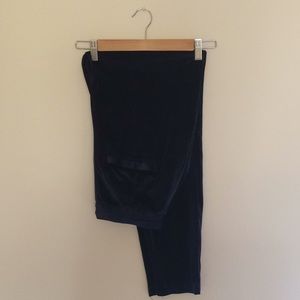 Midnight blue velvet trousers